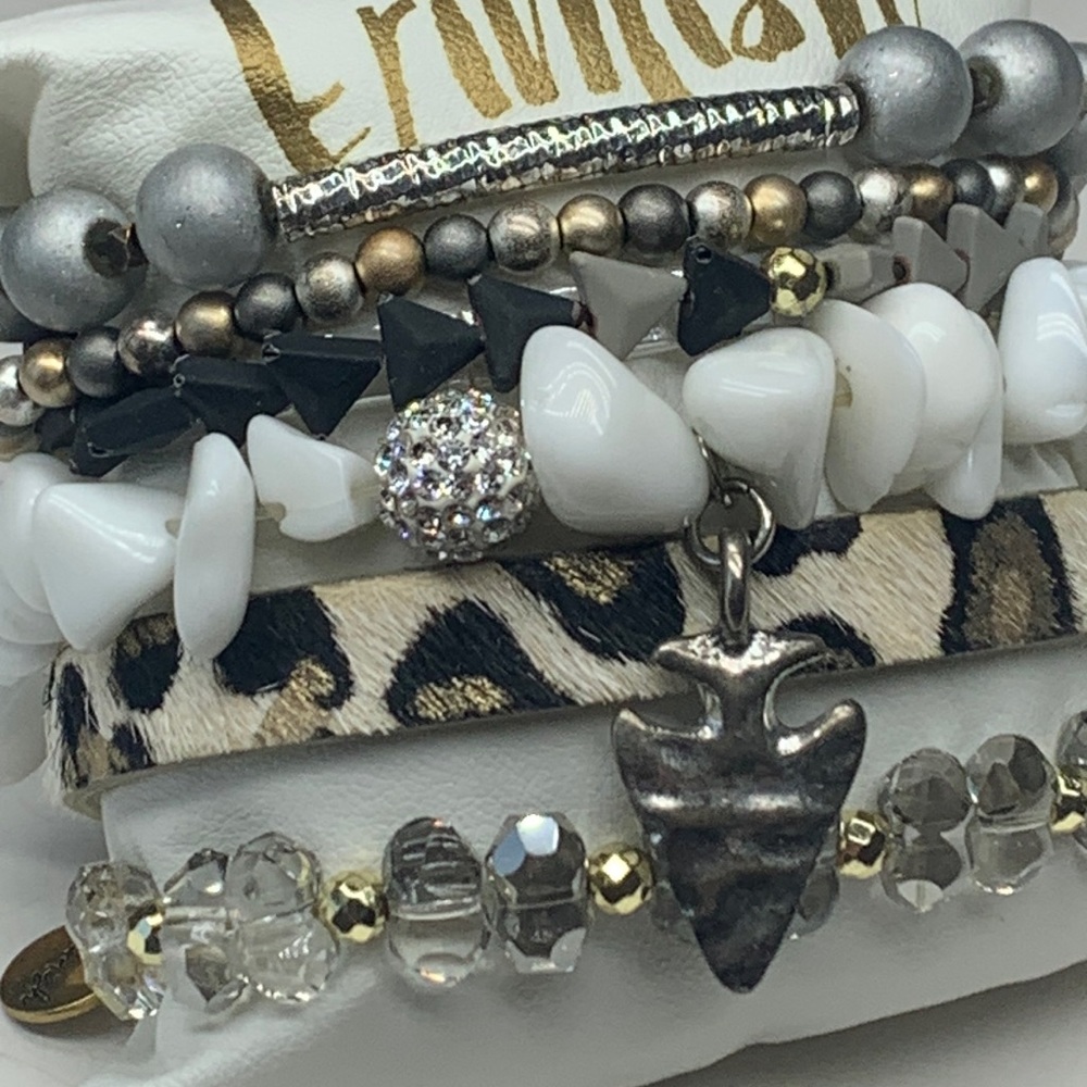 Euc Erimish Arrowhead Stack 5 Stretch Bracelets &… - image 2